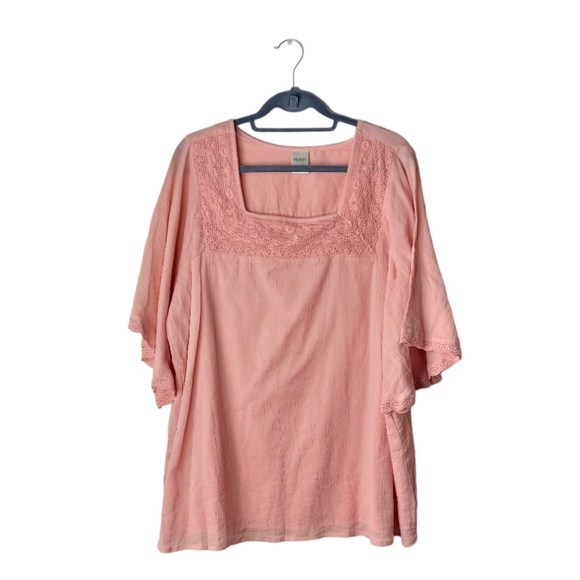 Blair Light Pink Embroidered Peasant Tunic Blouse - Picture 1 of 6